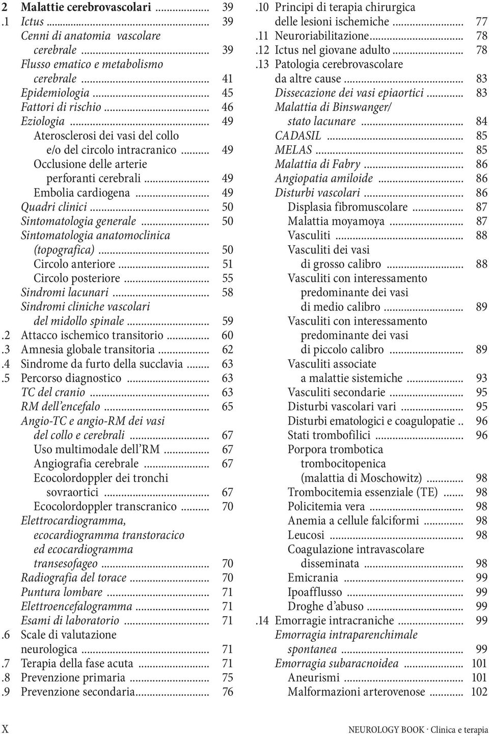 .. 50 Sintomatologia anatomoclinica (topografica)... 50 Circolo anteriore... 51 Circolo posteriore... 55 Sindromi lacunari... 58 Sindromi cliniche vascolari del midollo spinale... 59.