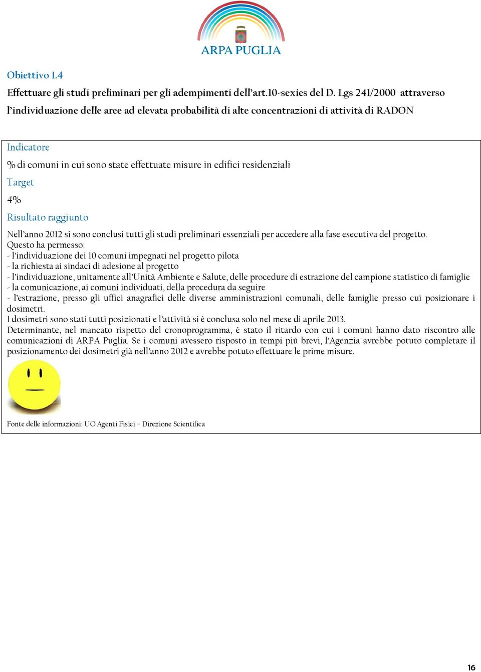 residenziali 4% Nell anno 2012 si sono conclusi tutti gli studi preliminari essenziali per accedere alla fase esecutiva del progetto.