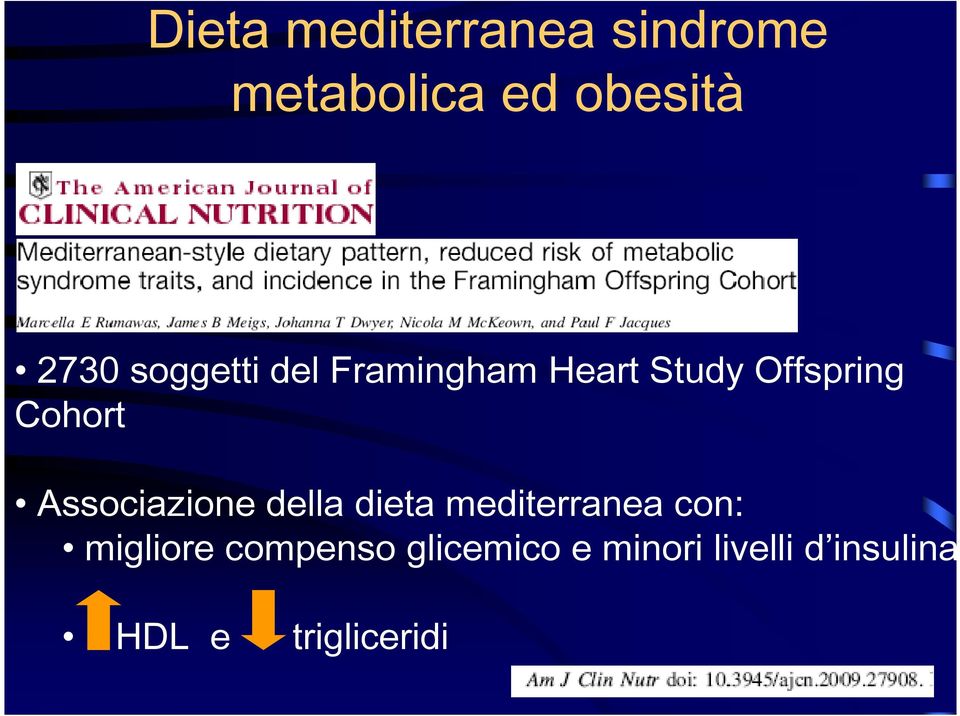 Associazione della dieta mediterranea con: migliore