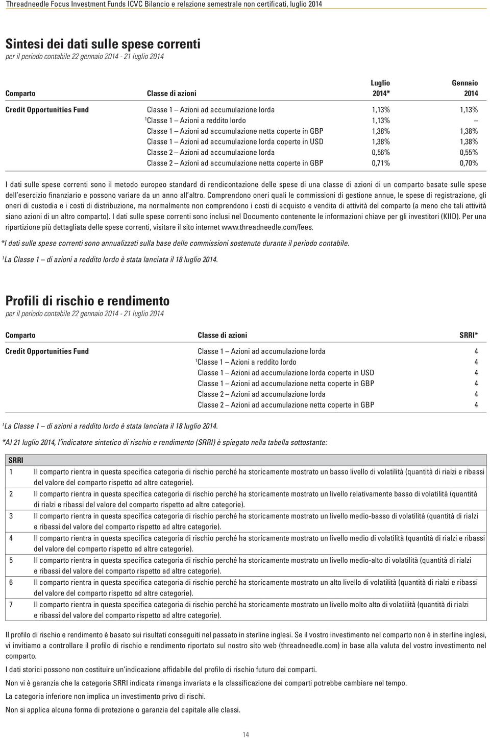 1,38% Classe 2 Azioni ad accumulazione lorda 0,56% 0,55% Classe 2 Azioni ad accumulazione netta coperte in GBP 0,71% 0,70% I dati sulle spese correnti sono il metodo europeo standard di