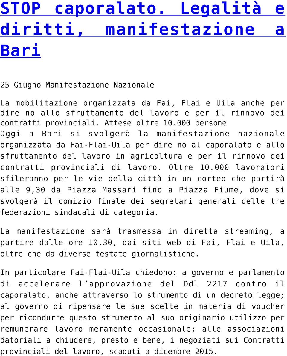 contratti provinciali. Attese oltre 10.