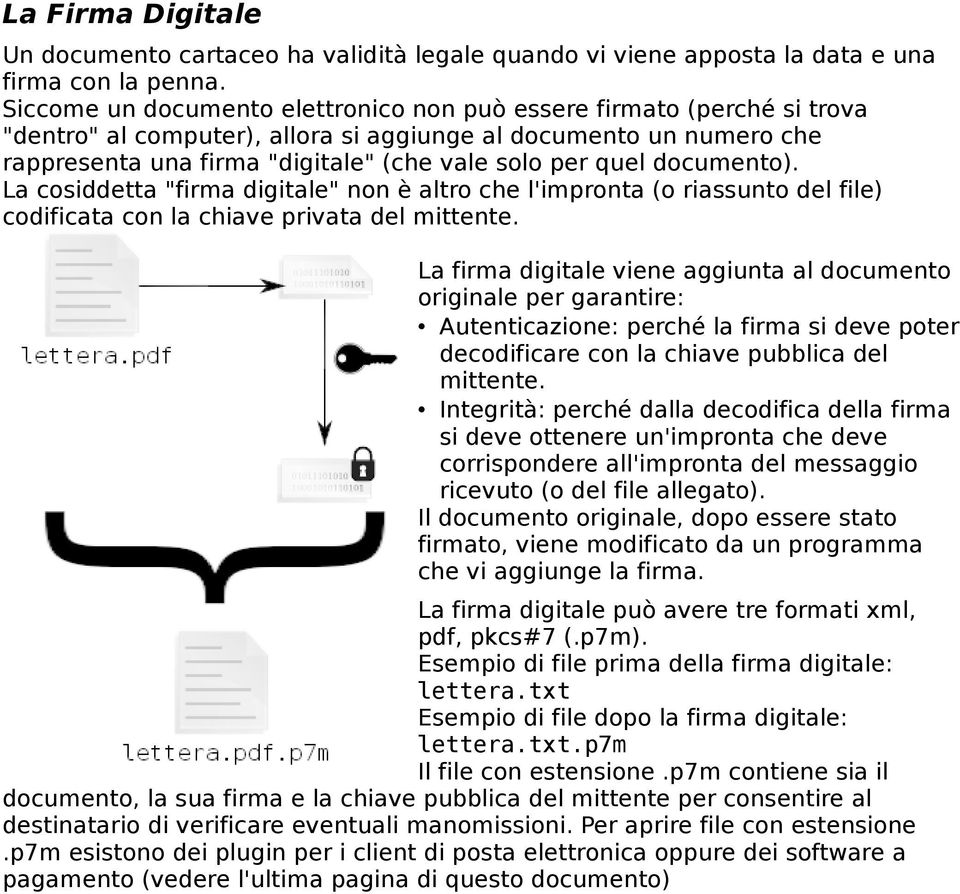 documento). La cosiddetta "firma digitale" non è altro che l'impronta (o riassunto del file) codificata con la chiave privata del mittente.