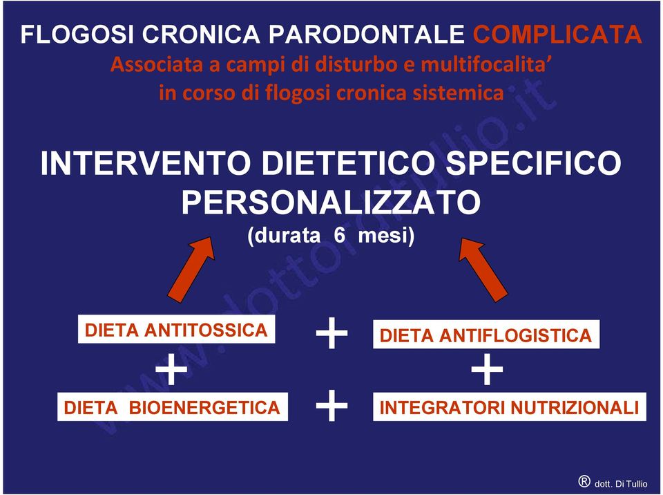 INTERVENTO DIETETICO SPECIFICO PERSONALIZZATO (durata 6 mesi)