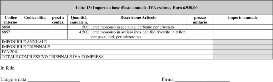 carbonio per criostato 8857 4.