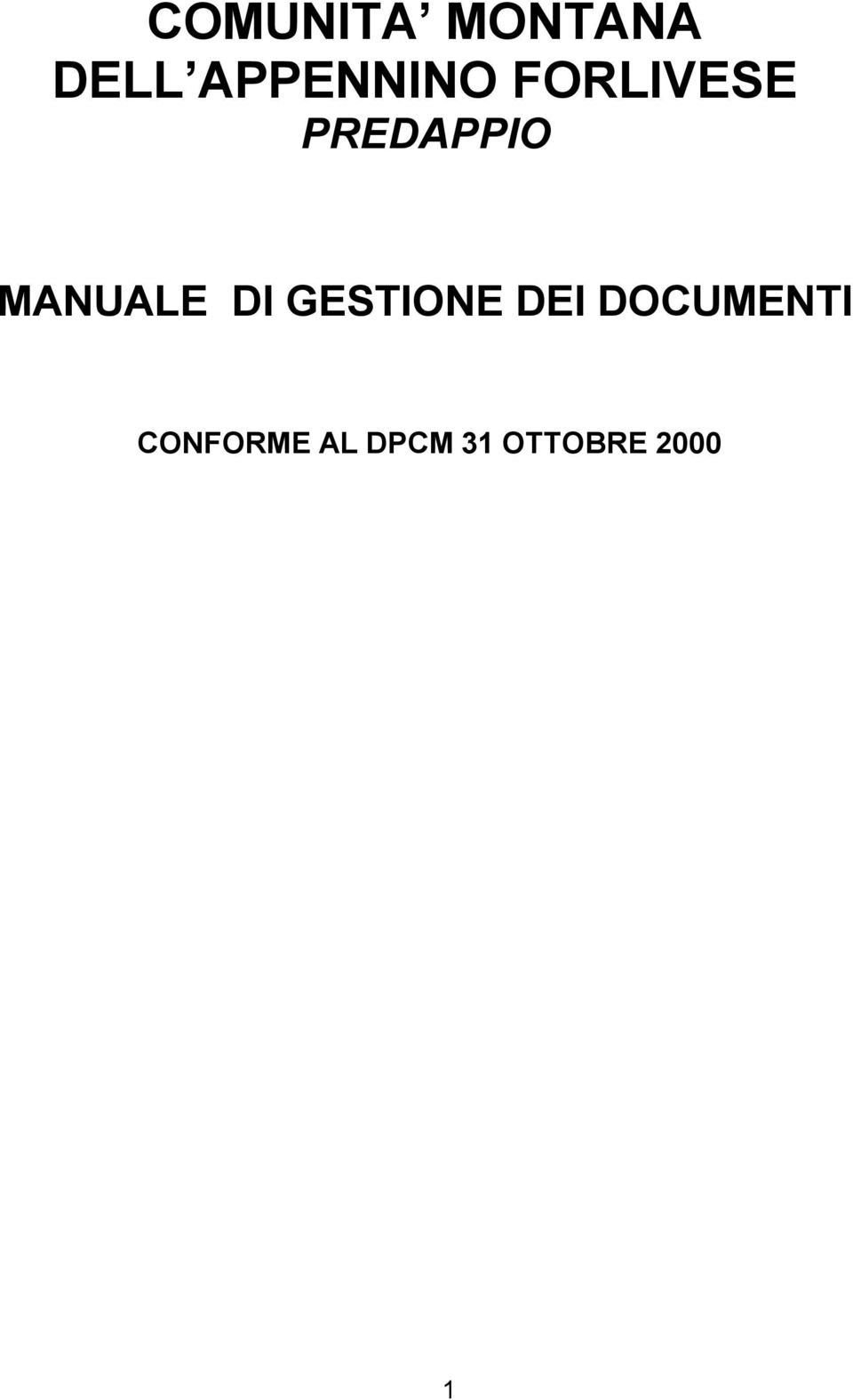 MANUALE DI GESTIONE DEI