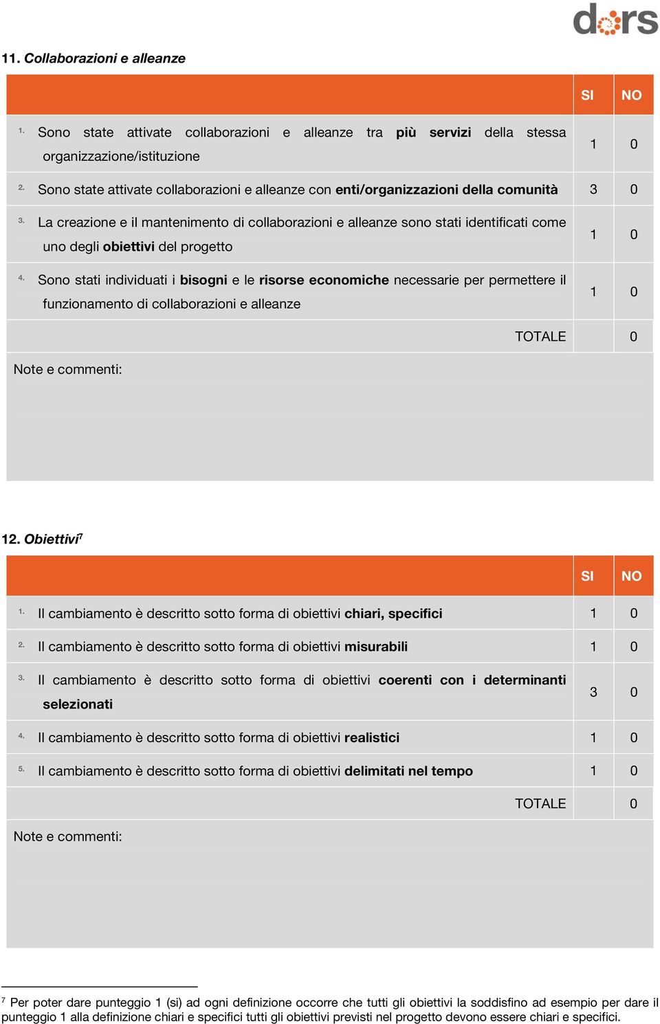 necessarie per permettere il funzionamento di collaborazioni e alleanze 1 Obiettivi 7 Il cambiamento è descritto sotto forma di obiettivi chiari, specifici Il cambiamento è descritto sotto forma di