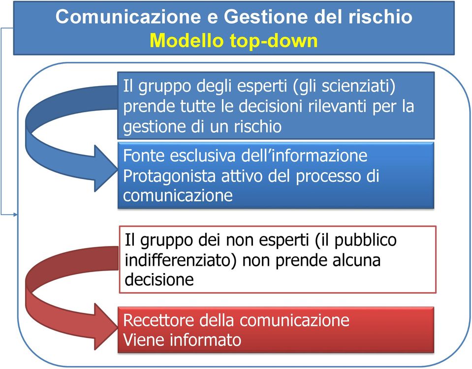 dell informazione Protagonista attivo del processo di comunicazione Il gruppo dei non esperti