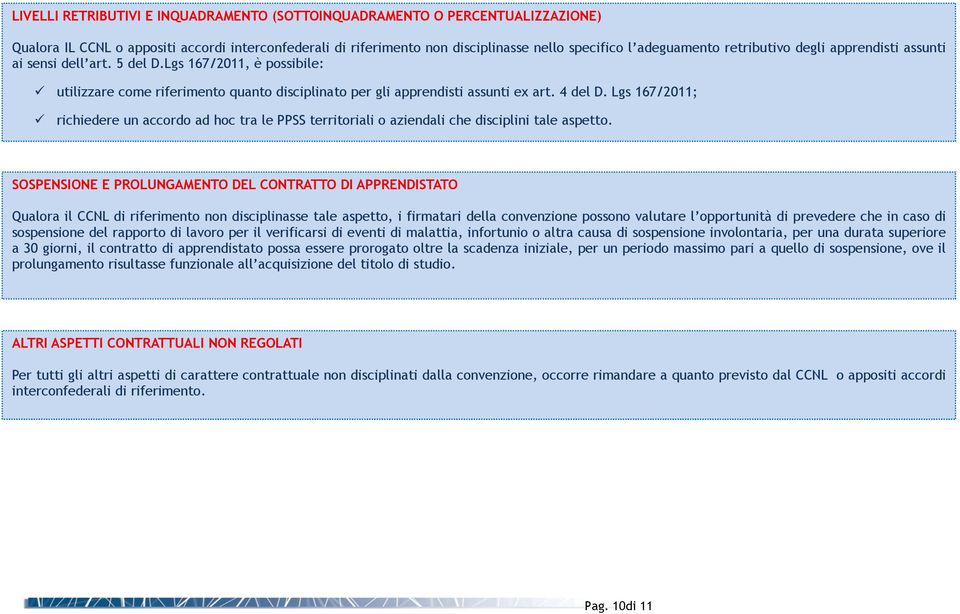 Lgs 167/2011; richiedere un accordo ad hoc tra le PPSS territoriali o aziendali che disciplini tale aspetto.