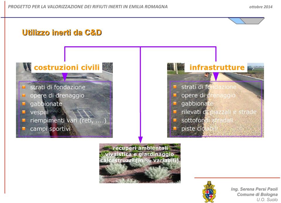 ..) campi sportivi strati di fondazione opere di drenaggio gabbionate rilevati di