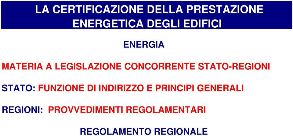 STATO-REGIONI STATO: FUNZIONE DI INDIRIZZO E PRINCIPI