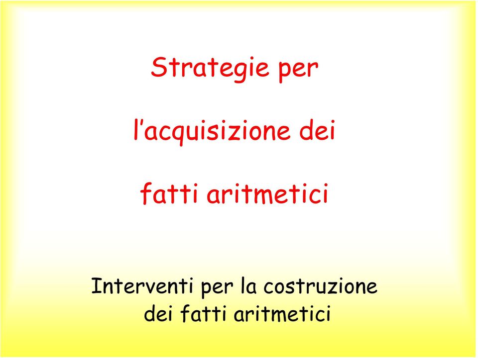 aritmetici Interventi