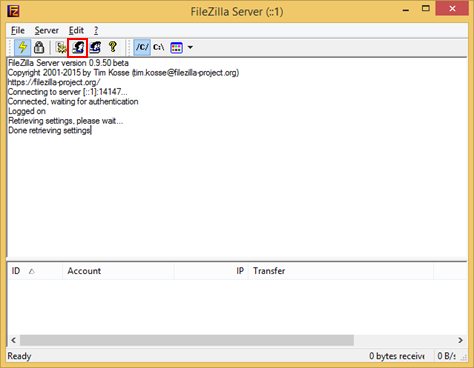 3 Creazione utenza Dal menu programmi andiamo a cercare l interfaccia di amministrazione di Filezilla Server ed effettuiamo il login.