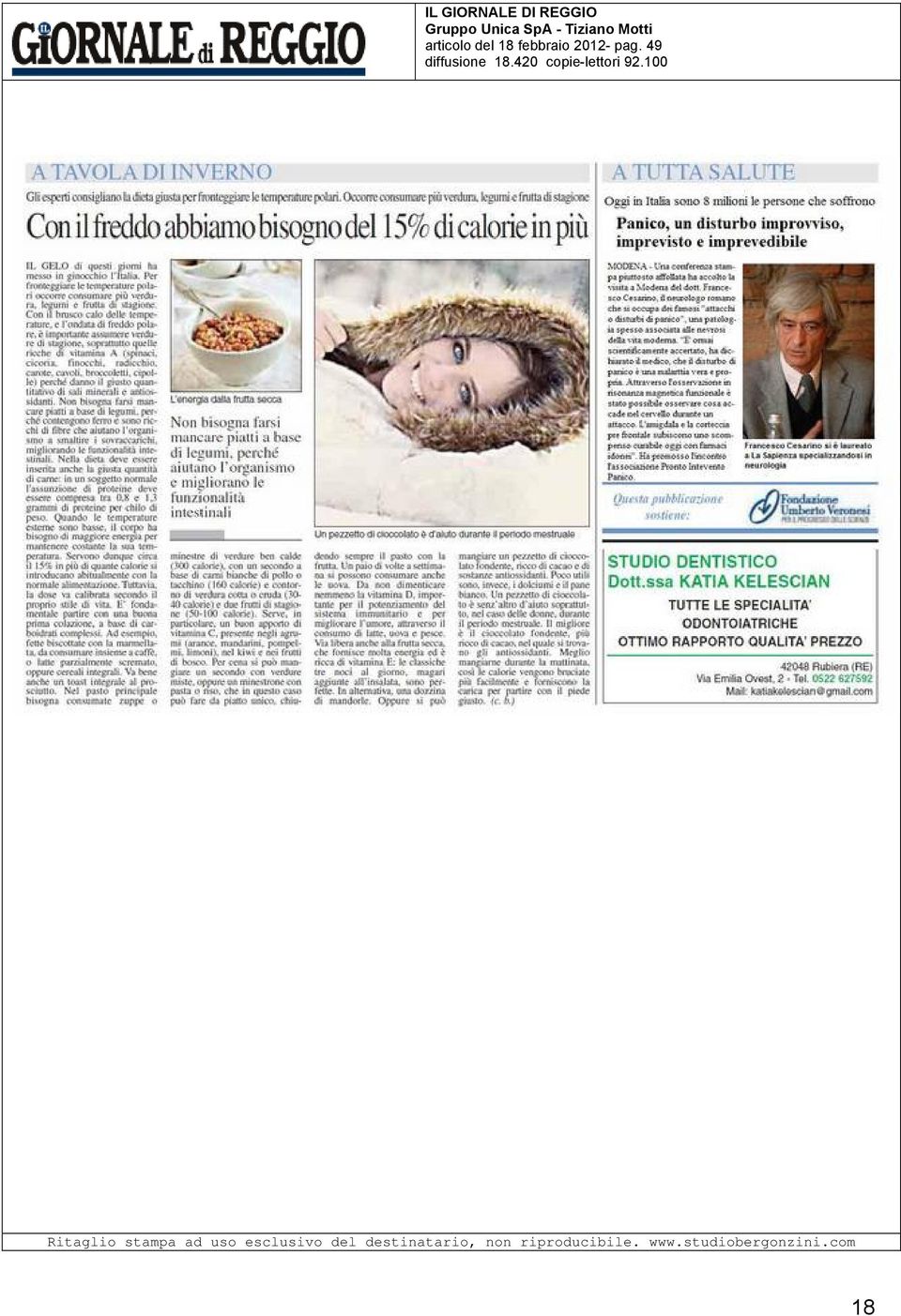 articolo del 18 febbraio 2012-