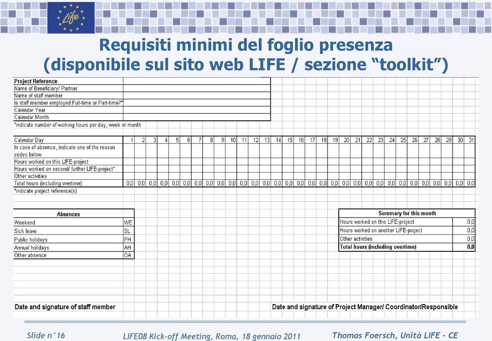 sezione toolkit ) Slide n 16 LIFE08