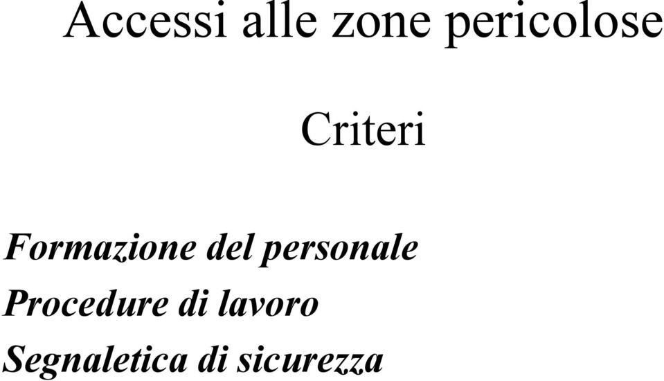 Formazione del personale