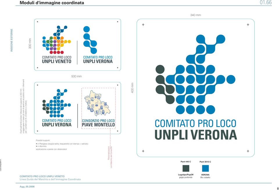 contatti con N. di telefono o indirizzi. 300 mm Possibili supporti.