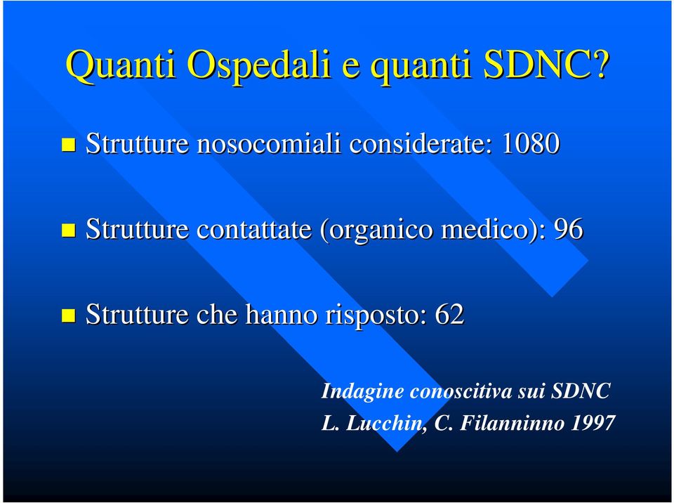 contattate (organico medico): 96 Strutture che