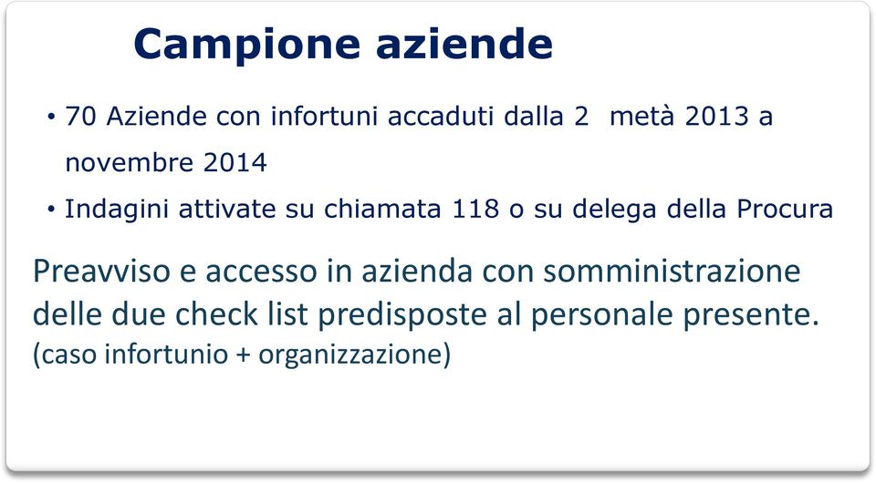 Procura Preavviso e accesso in azienda con somministrazione delle due