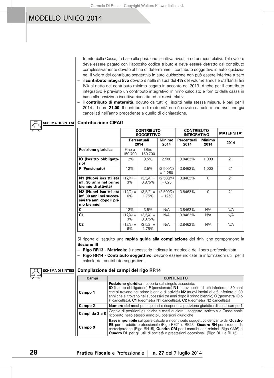 Il valore del contributo soggettivo in autoliquidazione non può essere inferiore a zero il contributo integrativo dovuto è nella misura del 4% del volume annuale d affari ai fini IVA al netto del