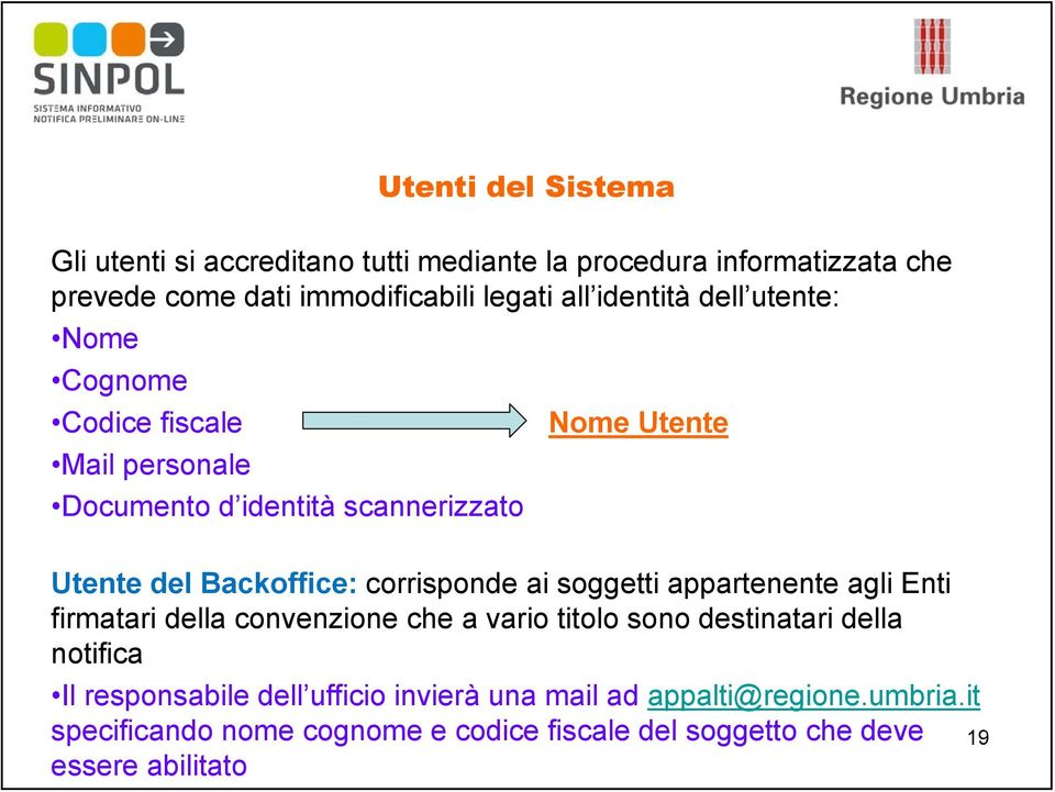 corrisponde ai soggetti appartenente agli Enti firmatari della convenzione che a vario titolo sono destinatari della notifica Il