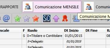 4) RICOMUNICAZIONE I RAPPORTI APERTI 2015 Selezionare tutti i rapporti con data apertura nel 2015, e creare le comunicazioni MENSILI Dalla