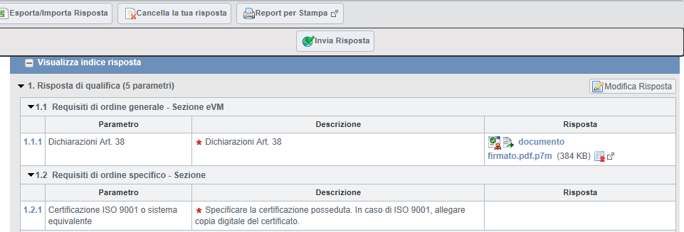 Presentazione dell offerta on-line L Operatore economico, terminata la compilazione delle Buste,