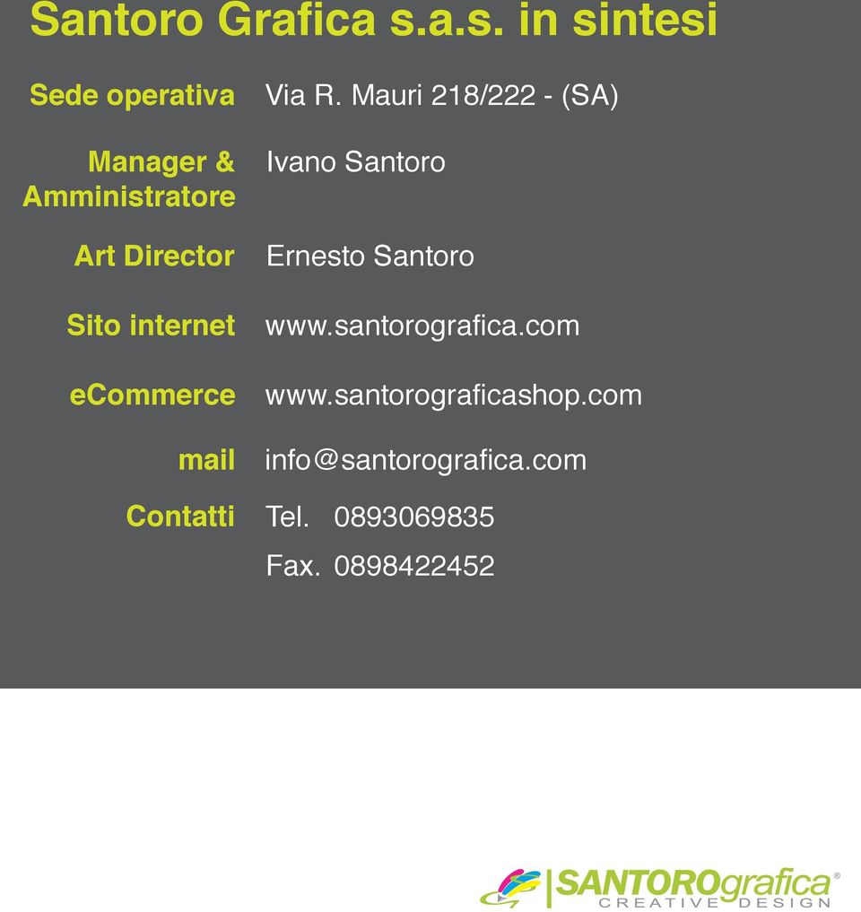 internet ecommerce mail Ivano Santoro Ernesto Santoro www.