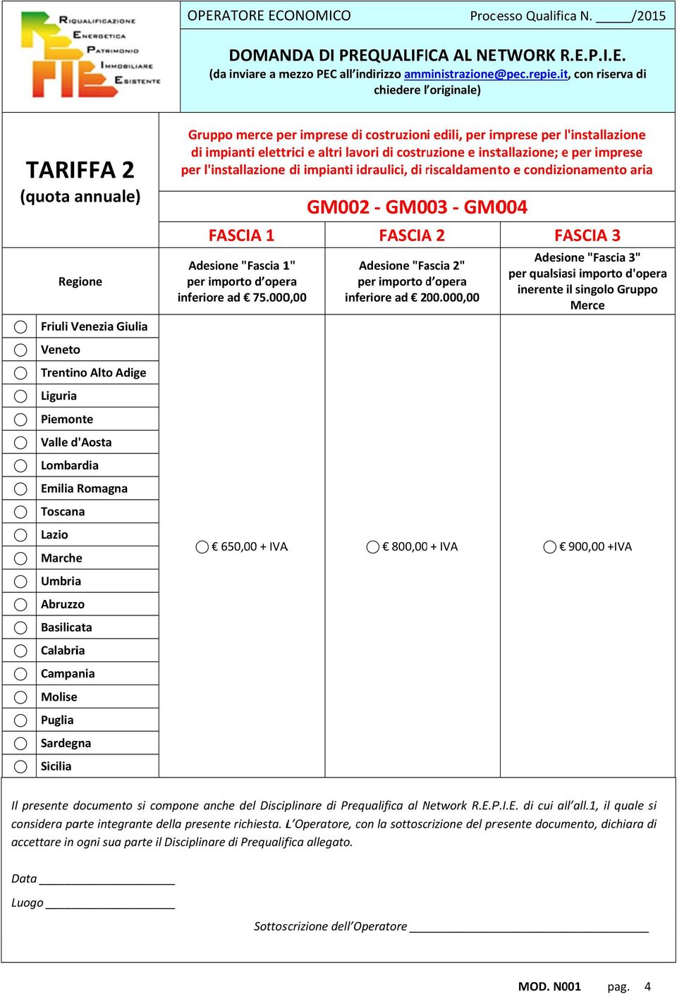 Abruzzo Basilicata Calabria Campania Molise Puglia Sardegna Sicilia Gruppo merce per imprese di costruzioni edili, per imprese per l'installazione di impianti elettrici e altri lavori di costruzione