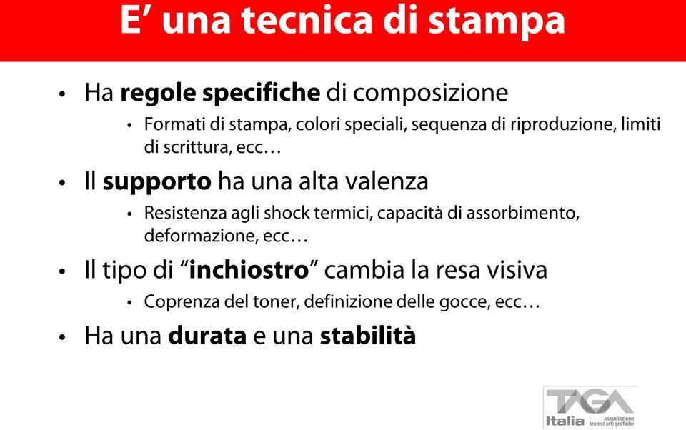 Resistenza agli shock termici, capacità di assorbimento, deformazione, ecc Il tipo di