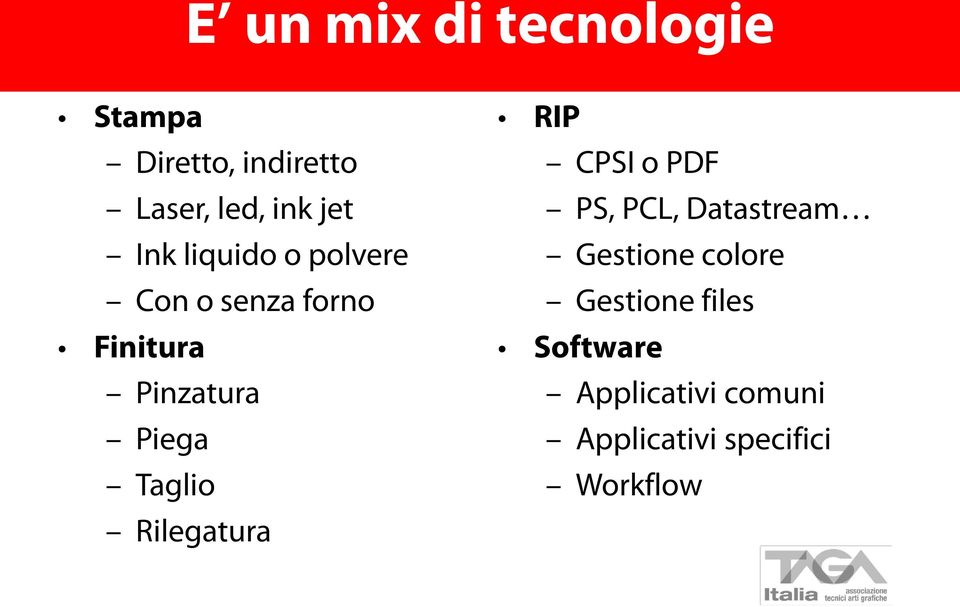 Taglio Rilegatura RIP CPSI o PDF PS, PCL, Datastream Gestione colore