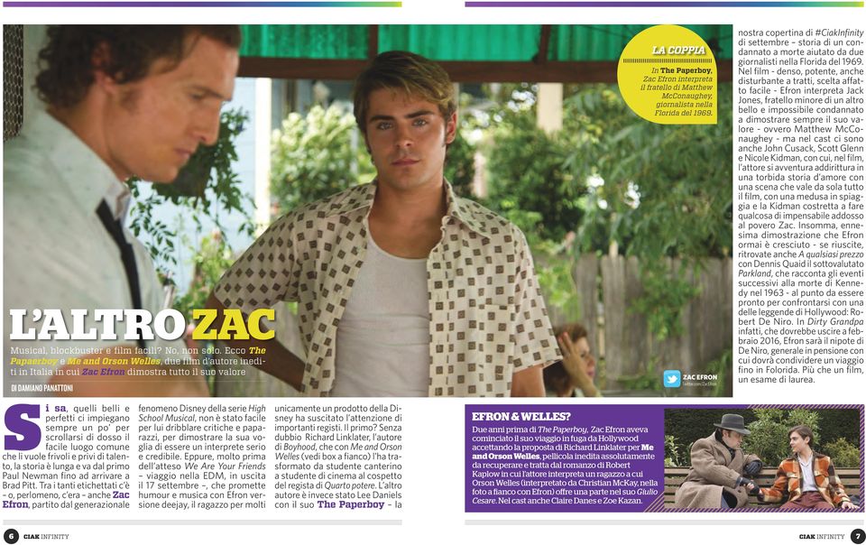 fratello di Matthew McConaughey, giornalista nella Florida del 1969. ZAC EFRON Twitter.