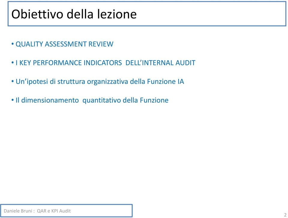 Un ipotesi di struttura organizzativa della