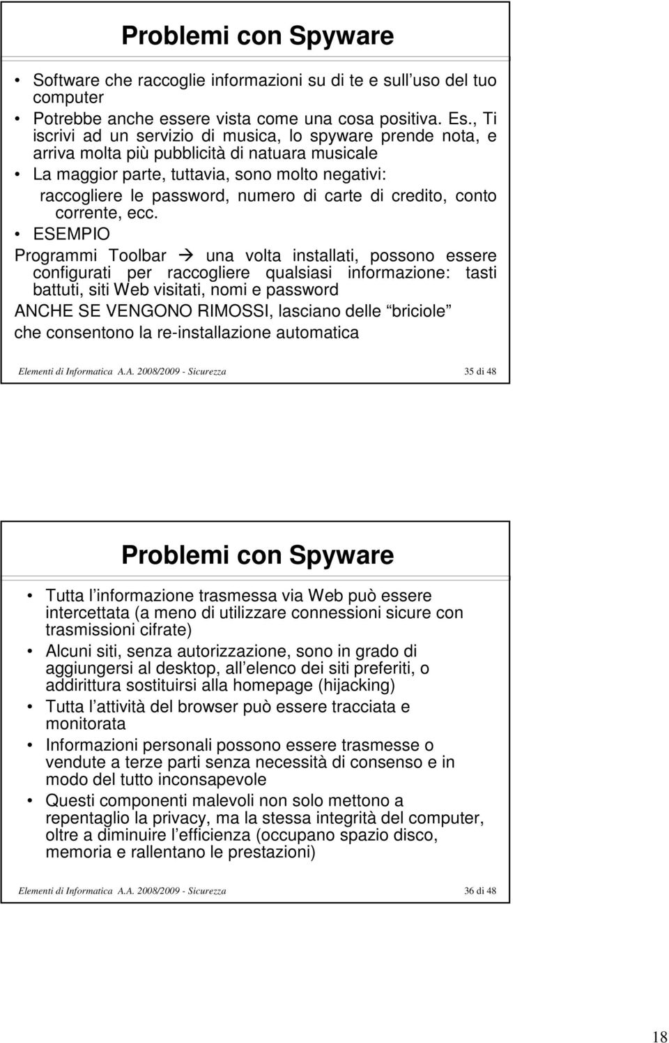 carte di credito, conto corrente, ecc.