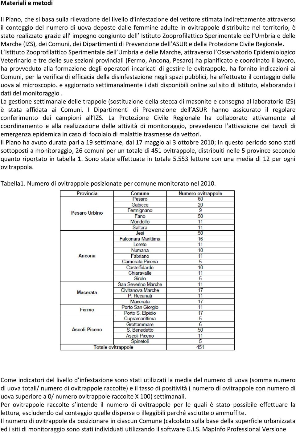 Prevenzione dell ASUR e della Protezione Civile Regionale.