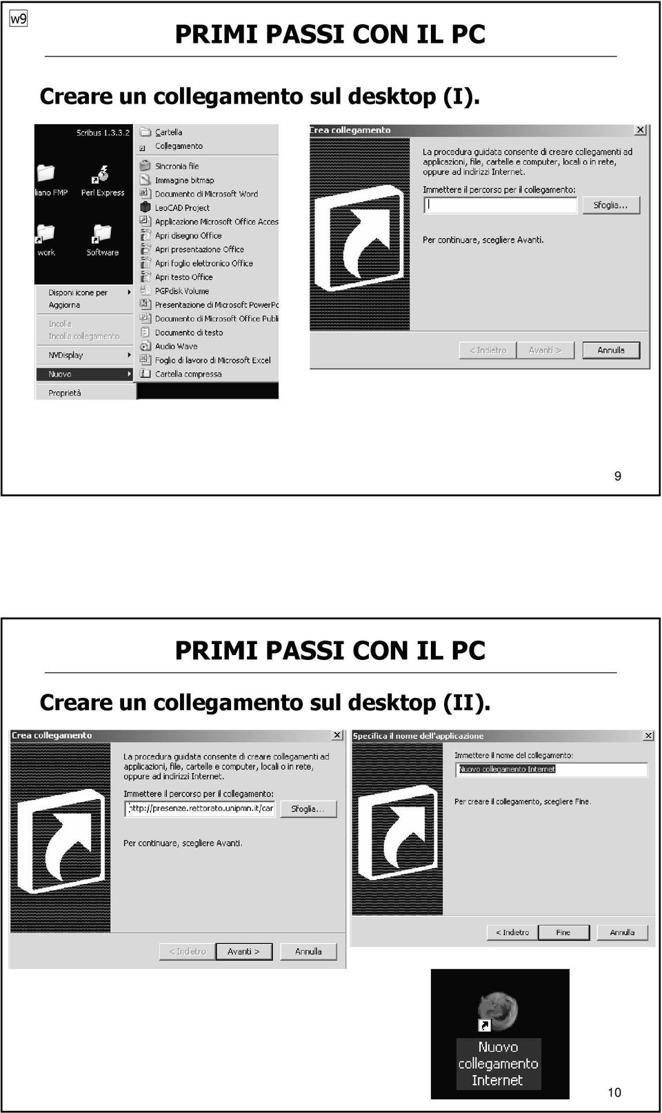 9 PRIMI PASSI CON IL PC Creare