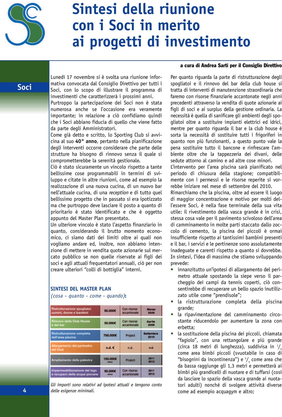 Purtroppo la partecipazione dei Soci non è stata numerosa anche se l occasione era veramente importante; in relazione a ciò confidiamo quindi che i Soci abbiano fiducia di quello che viene fatto da