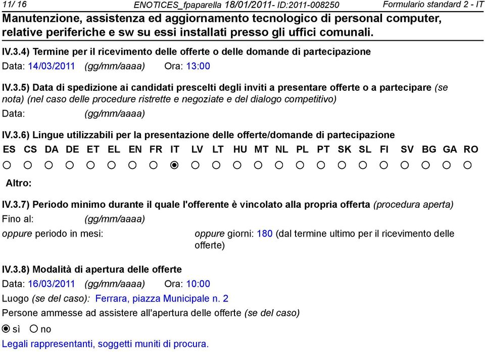 2011 (gg/mm/aaaa) Ora: 13: