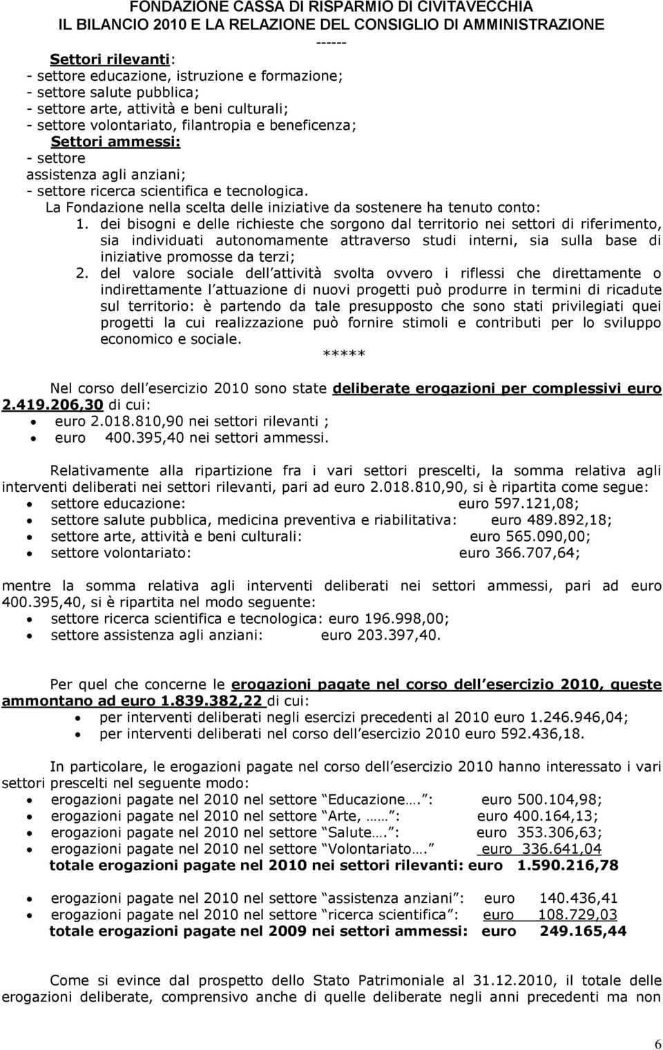 dei bisogni e delle richieste che sorgono dal territorio nei settori di riferimento, sia individuati autonomamente attraverso studi interni, sia sulla base di iniziative promosse da terzi; 2.