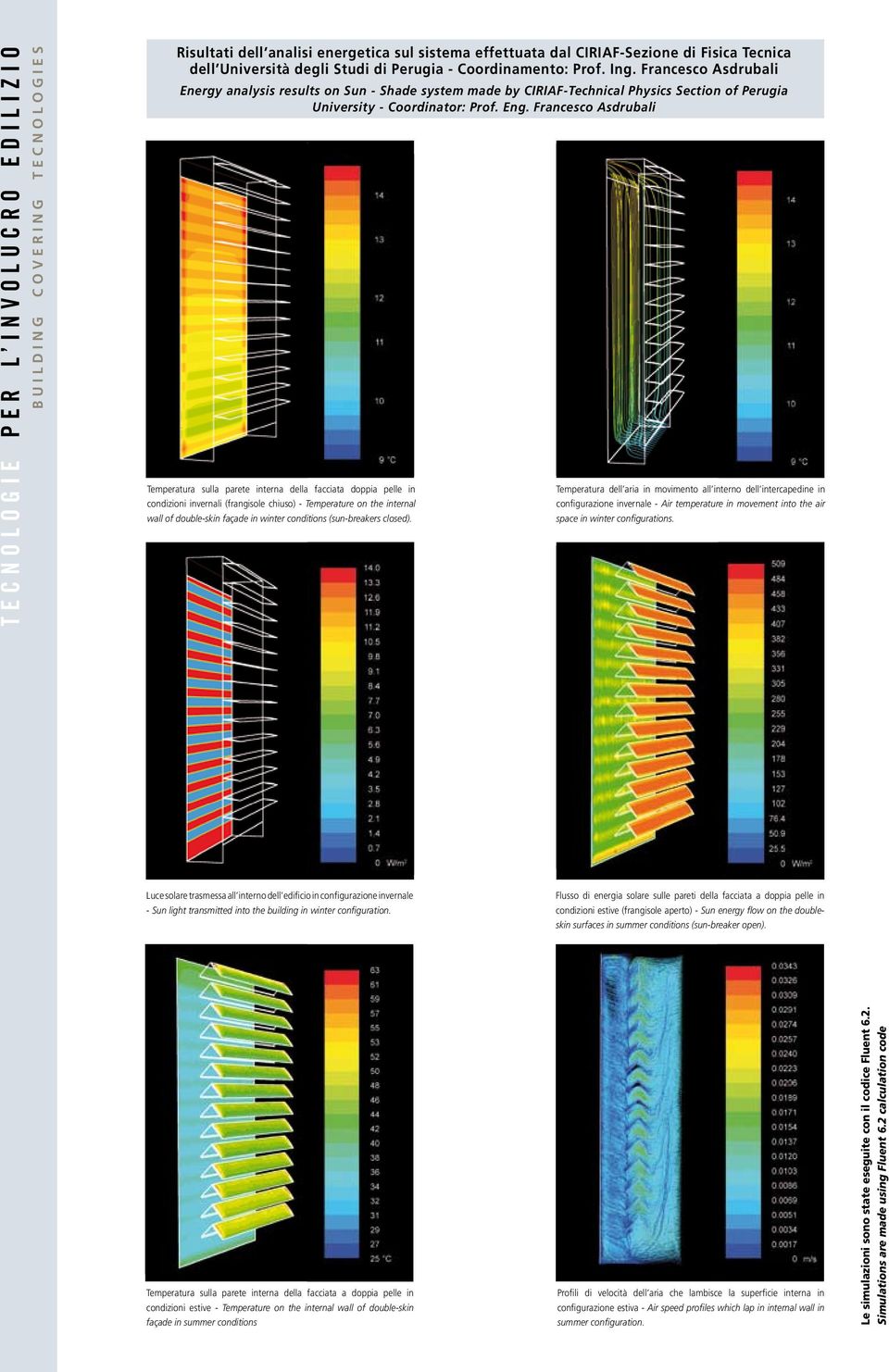 Francesco Asdrubali Temperatura sulla parete interna della facciata doppia pelle in condizioni invernali (frangisole chiuso) - Temperature on the internal wall of double-skin façade in winter