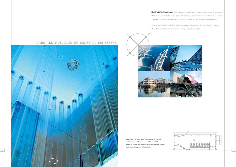 I progetti e le installazioni TROX si possono trovare nei migliori alberghi del mondo: Burj al Arab, Dubai Maritim Hotel, Aeroporto di Düsseldorf