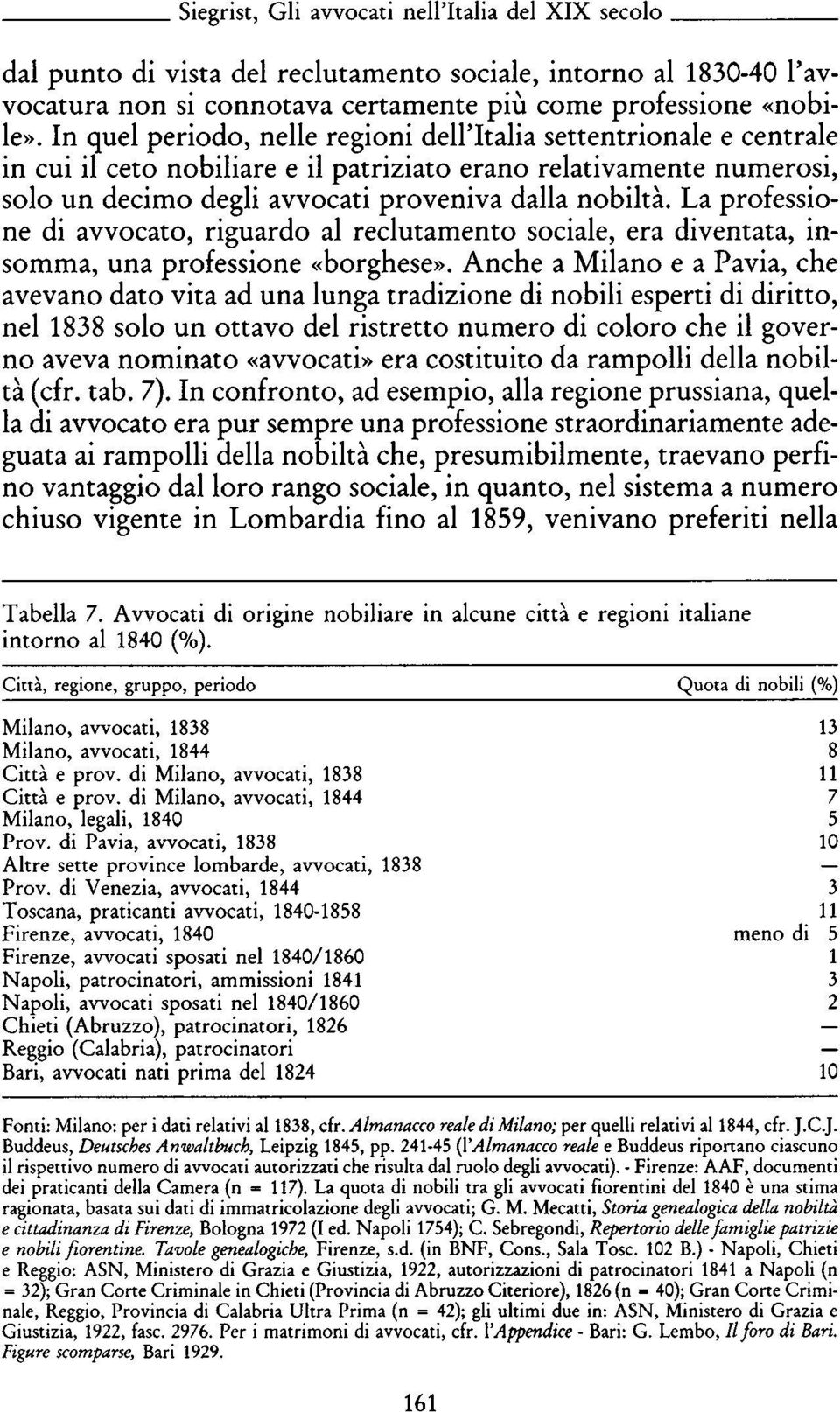 La professio ne di avvocato, riguardo al reclutamento sociale, era diventata, in somma, una professione «borghese».