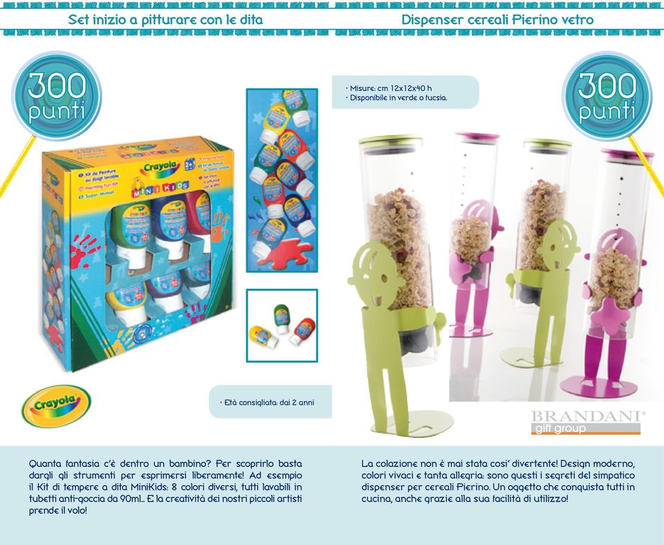 Ad esempio il Kit di tempere a dita MiniKids: 8 colori diversi, tutti lavabili in tubetti anti-goccia da 90ml... E la creatività dei nostri piccoli artisti prende il volo!