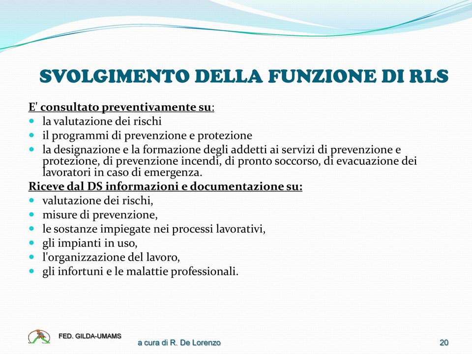 evacuazione dei lavoratori in caso di emergenza.