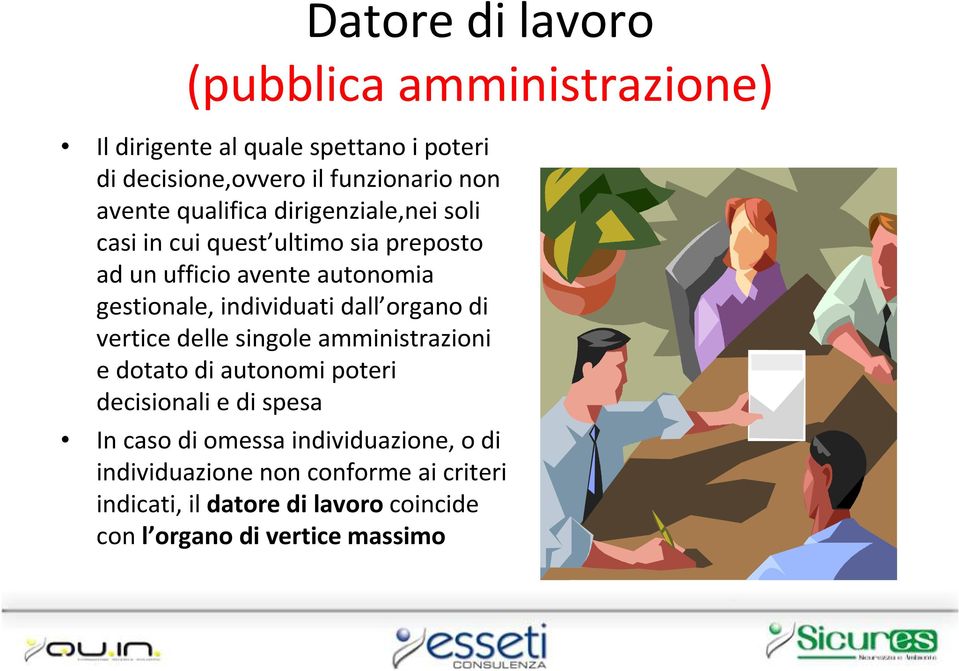 individuati dall organo di vertice delle singole amministrazioni e dotato di autonomi poteri decisionali e di spesa In caso di