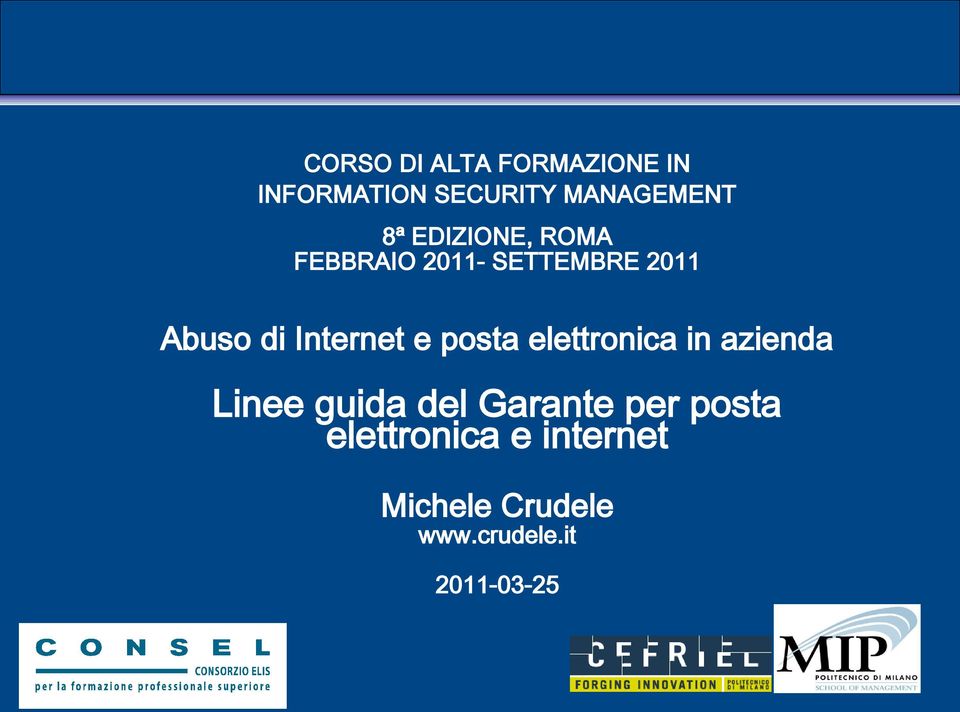 e posta elettronica in azienda Linee guida del Garante per