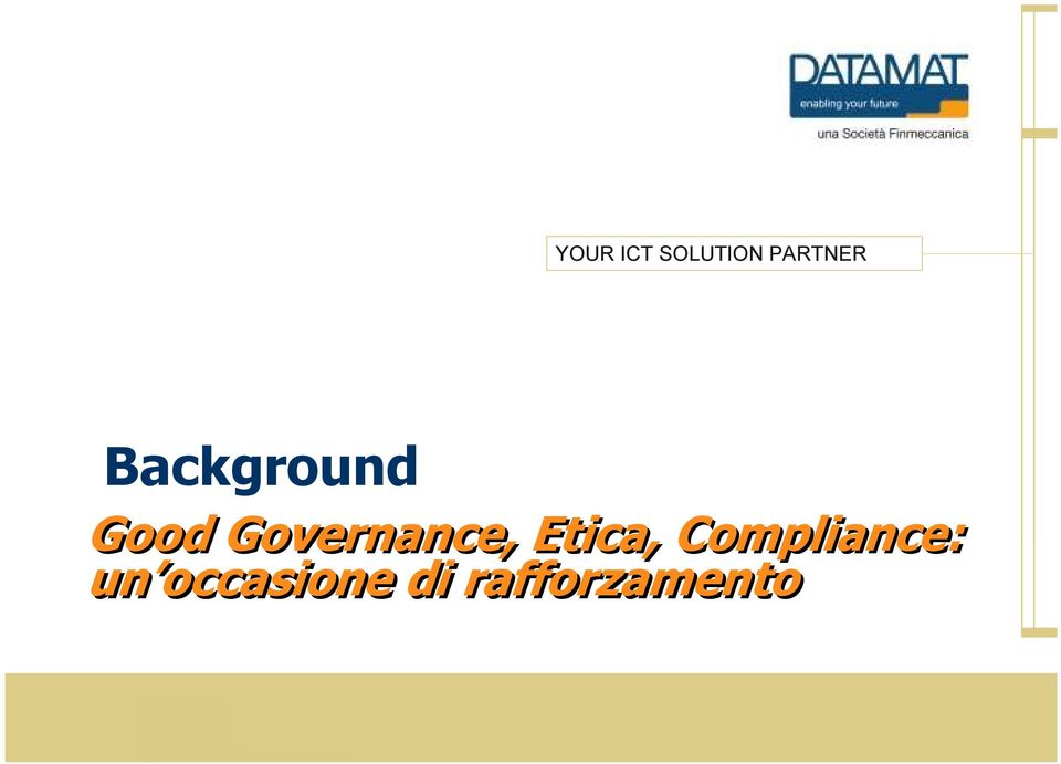 Governance, Etica,