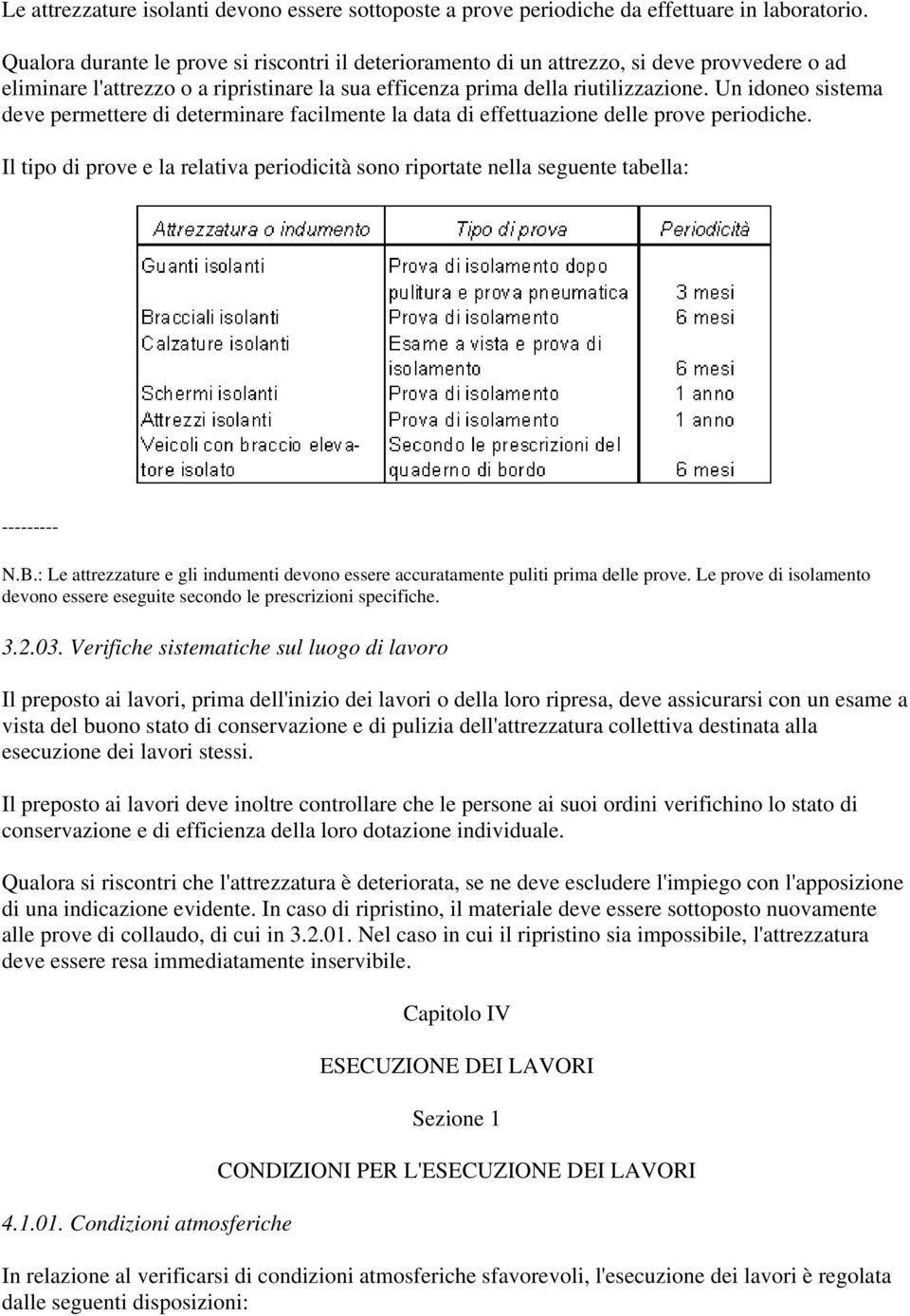 Un idoneo sistema deve permettere di determinare facilmente la data di effettuazione delle prove periodiche.