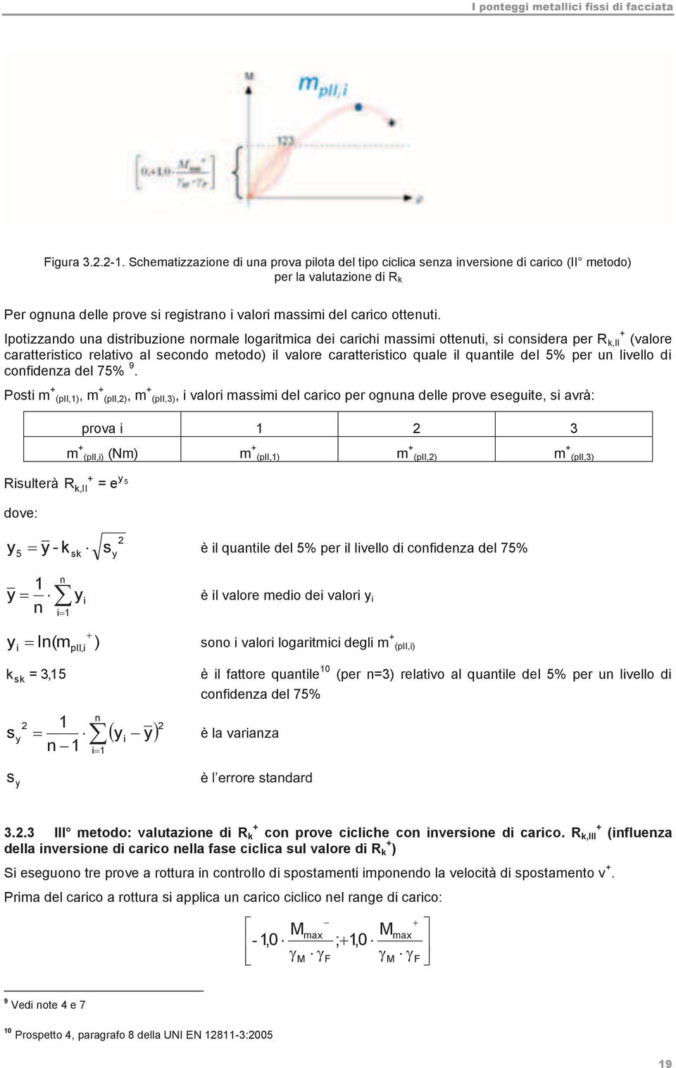 Ipotizzando una distribuzione normale logaritmica dei carichi massimi ottenuti, si considera per R + k,ii (valore caratteristico relativo al secondo metodo) il valore caratteristico quale il quantile
