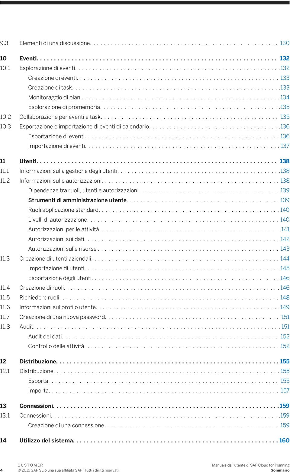 1 Informazioni sulla gestione degli utenti....138 11.2 Informazioni sulle autorizzazioni....138 Dipendenze tra ruoli, utenti e autorizzazioni....139 Strumenti di amministrazione utente.