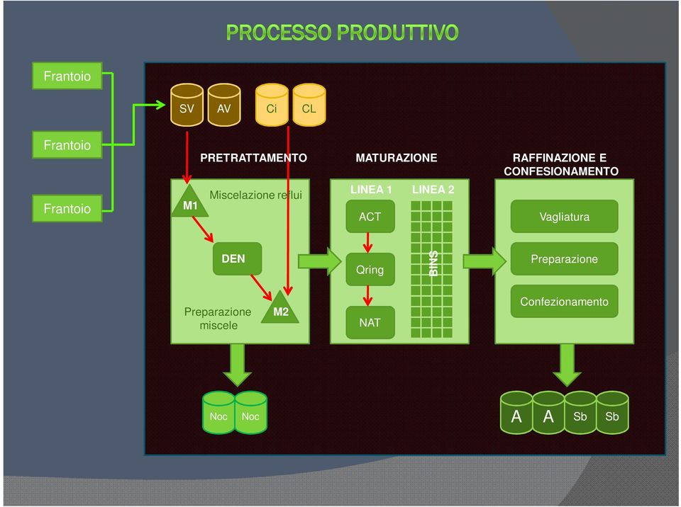 reflui LINEA 1 LINEA 2 ACT Vagliatura DEN Qring BINS